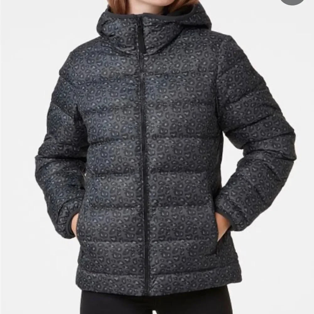 Helly Hansen sz M Ebony Leopard Svalbard down zip up puffer hooded great… - Picture 2 of 16
